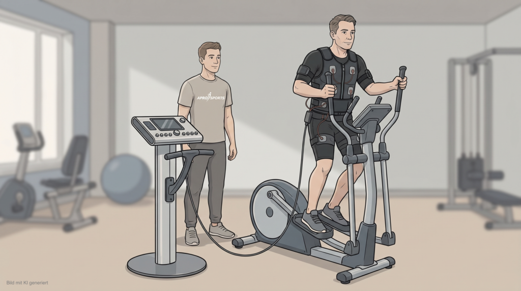 EMS Cardio Training auf dem Crosstrainer bei Aprosports